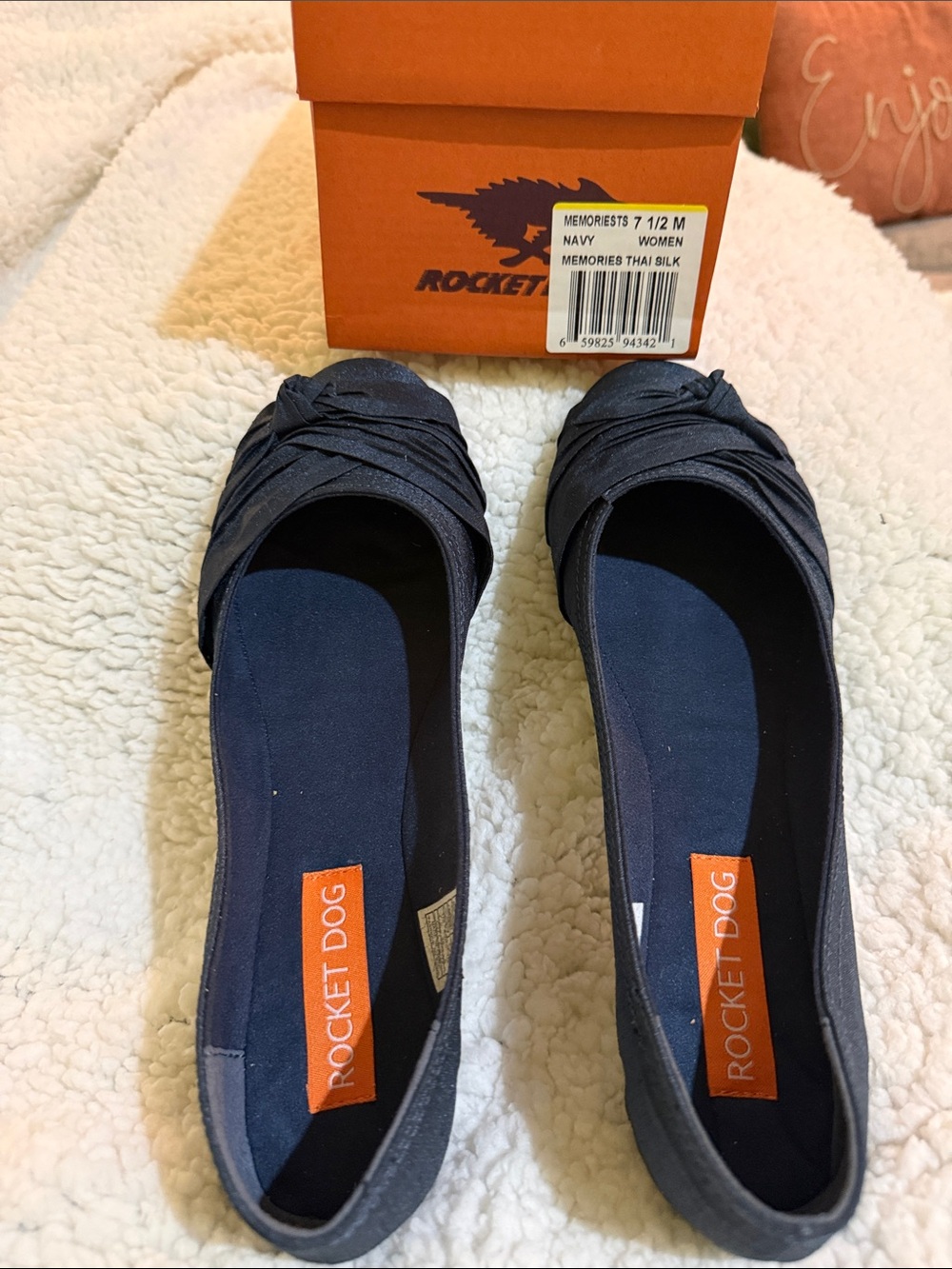 Rocket Dog Navy Fold-Over Ballet Flats